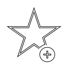 Vector art of simple black and white line drawing of a young plant with leaves growing from a stem