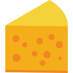 A Wedge Of Swiss Cheese With Holes On A Transparent Background
