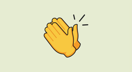 Yellow hands clapping emoji with radiating lines