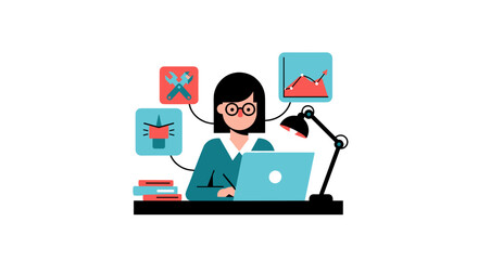 Business analyst working on strategy data and service tasks