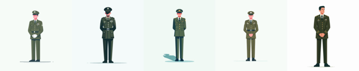 Obraz premium vector of a male army soldier standing