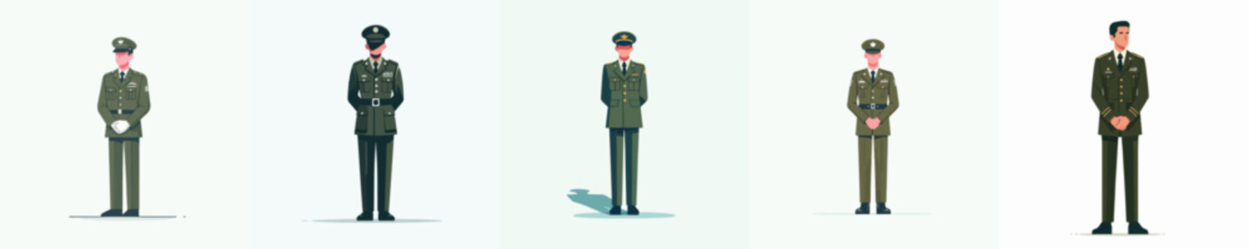 vector of a male army soldier standing