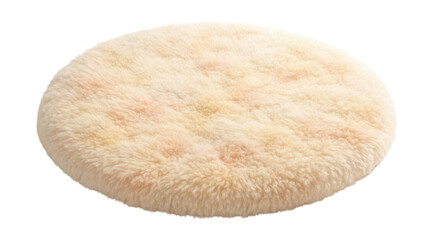 Soft round rug with cushioning, ideal for a cozy reading corner in any apartment.