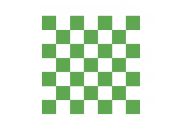 Checkerboard pattern with green squares creating an abstract geometric grid on transparent background
