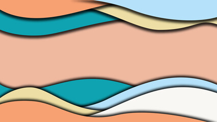 Abstract Paper Cut Wave Background