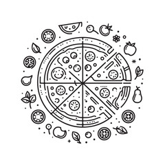 Pizza Doodle Vector | Hand-drawn Pizza Icon Set