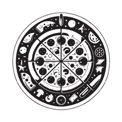 Pizza Doodle Vector | Hand-drawn Pizza Icon Set