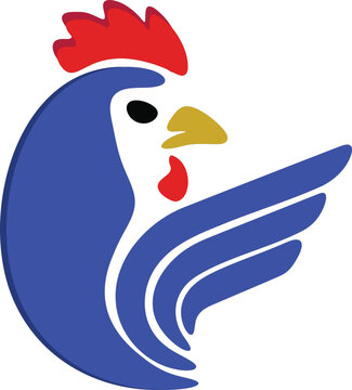 Modern Rooster Logo with Wing Design