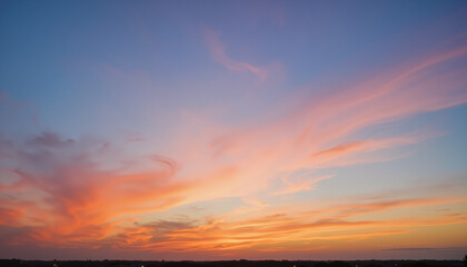 Vibrant sunset with colorful clouds in evening sky  