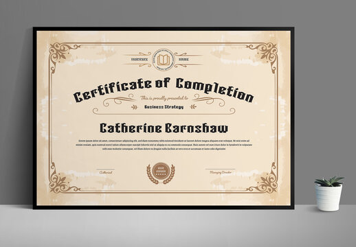 Vintage Certificate Template Design