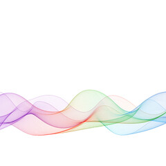 Horizontal abstract wave of rainbow colors on a white background. Eps 10