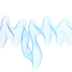 Horizontal flow of blue smoke of an abstract wave on a white background. Eps 10