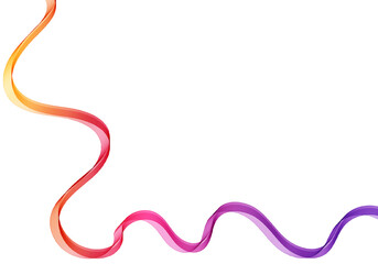 A single long curved line of gradient ribbon on a white background. Eps 10
