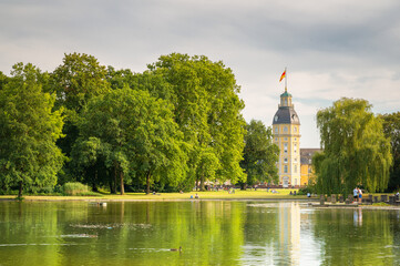A wonderful summer day by the lake in Karlsruhe, Germany