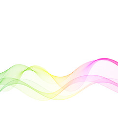 A single wave of gradient smoke from green to pink colors. Eps 10