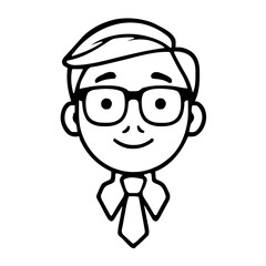 Obraz premium Emoji – person with necktie, nerd face