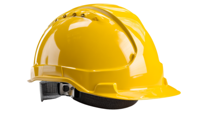 Yellow Hard Hat Safety Equipment, cut out transparent