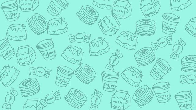 vector seamless pattern with cake and candy for background