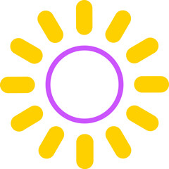 Sun weather icon vector illustration bright sunshine
