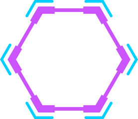 Hexagon infographic frame futuristic technology data display