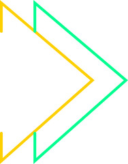 Double chevron arrow pointing right representing progress