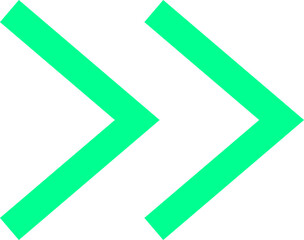 Double green chevron navigating next direction symbol