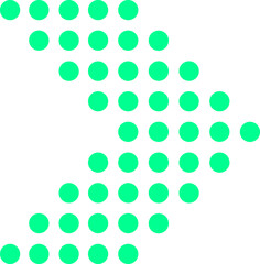 Green dot arrow pointing right concept background
