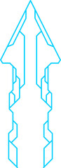 Futuristic blue arrow showing up direction