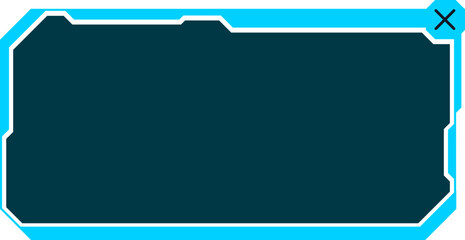 Futuristic GUI loading window with close button