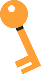 Orange key opening door security access solution concept