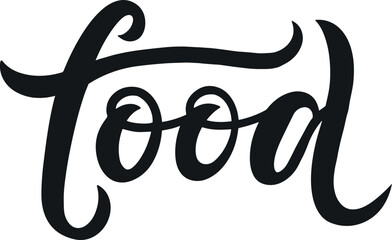 Food lettering displaying handwritten script typography concept