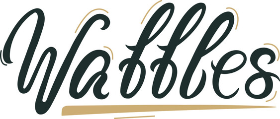 Waffles wordmark script lettering logo concept