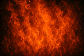 Fire Flames Background &ndash; Bright Burning Texture with Sparks and Embers