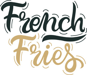 French Fries hand lettering food menu design
