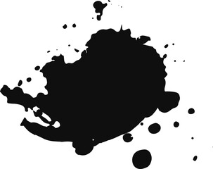 Black ink splash on white background abstract splatter grunge