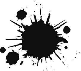 Black ink paint splash dripping blot vector