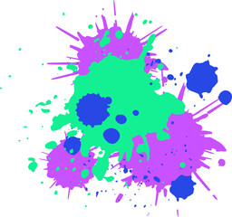 Colorful paint splatters creating abstract art background © WinWin