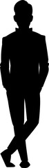 Standing man silhouette in casual confident pose