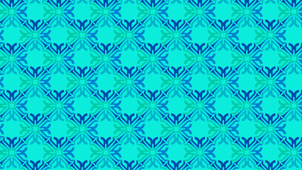 Seamless Abstract Geometric Pattern in Vibrant Blue and Teal Hues