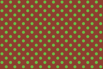 Green colour polka dots pattern over Coral colour useful as a background.