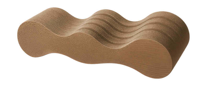 Spacious floor scratcher with a stylish wave design for large living areas.