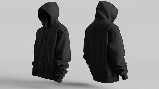 Black hoodie spinning for a clothing mockup