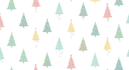 Pastel Christmas Tree Pattern - Festive Holiday Design.