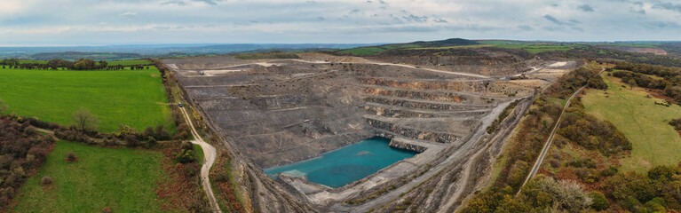 Aerial photo at Cheddar quarry 