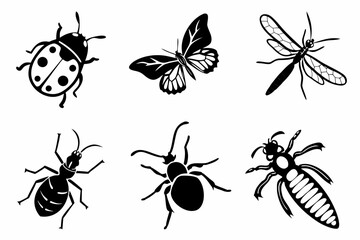 Insect Silhouette Vector Icons Pack