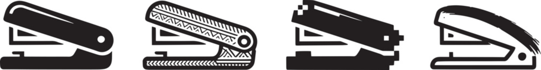 Stapler icon in black design on transparent background stationery office supply tool