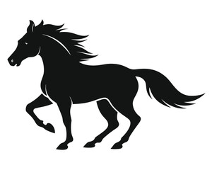Horse galloping silhouette illustration 