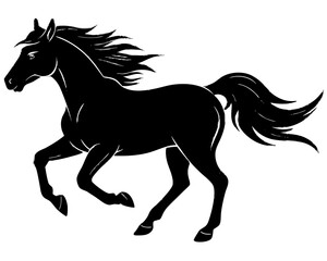 Horse galloping silhouette illustration 