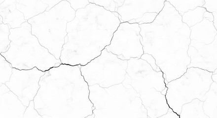 Cracked pattern abstract background. Close up abstract view of fine intricate cracks on a stark white textured surface