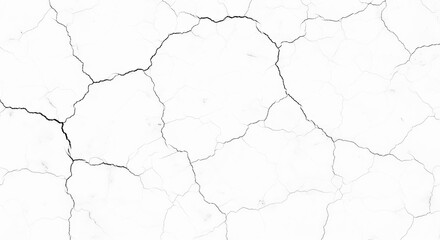 Fototapeta premium Cracked pattern abstract background. Close up abstract view of fine intricate cracks on a stark white textured surface